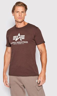 Alpha Industries Tričko Basic 100501 Hnedá Regular Fit