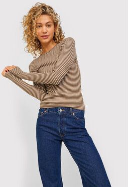JJXX Blúzka Freya 12206480 Hnedá Slim Fit