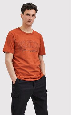 Selected Homme Tričko Bene 16085656 Hnedá Regular Fit