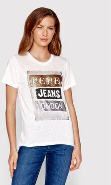 Pepe Jeans Tričko Tyler PL505351 Biela Regular Fit