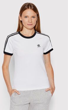 adidas Tričko adicolor Classics 3-Stripes HM6412 Biela Slim Fit