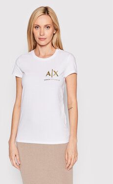 Armani Exchange Tričko 6LYT52 YJ9XZ 1000 Biela Regular Fit