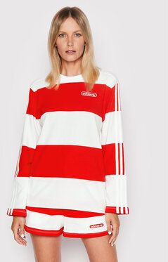 adidas Blúzka Striped Ls HL6582 Biela Regular Fit