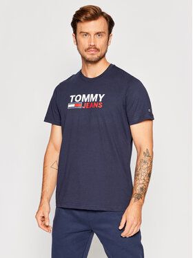 Tommy Jeans Tričko Corp Logo DM0DM15379 Tmavomodrá Regular Fit