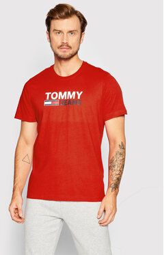 Tommy Jeans Tričko Corp Logo DM0DM15379 Červená Regular Fit