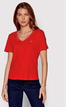 Tommy Jeans Tričko DW0DW14617 Červená Slim Fit