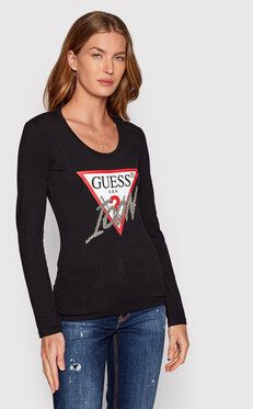 Guess Blúzka W2YI47 J1311 Čierna Slim Fit