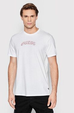 Guess Tričko Old English Logo M2YI12 K9RM1 Biela Regular Fit