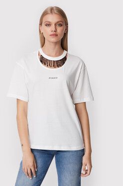 Pinko Tričko Tiphanie 1G18AS A06Y Biela Regular Fit