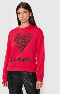 LOVE MOSCHINO Mikina W630654M 4055 Červená Regular Fit