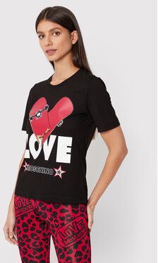 LOVE MOSCHINO Tričko W4F153SM 3876 Čierna Regular Fit