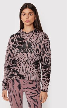 adidas Mikina Future Icons Animal HC6352 Ružová Relaxed Fit