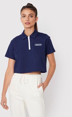 adidas Polokošeľa Crop HL6572 Tmavomodrá Relaxed Fit