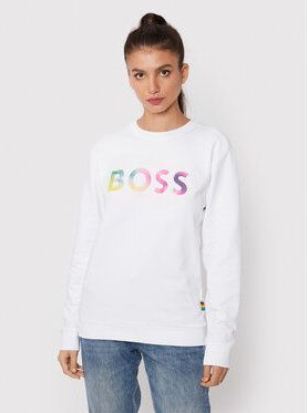 Boss Mikina W_Equal 50477836 Biela Relaxed Fit