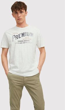 Jack&Jones PREMIUM Tričko Carlyle 12211162 Biela Regular Fit
