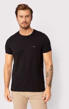Tommy Hilfiger Tričko Core Stretch MW0MW27539 Čierna Slim Fit