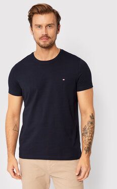 Tommy Hilfiger Tričko Core Stretch MW0MW27539 Tmavomodrá Slim Fit