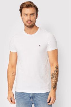 Tommy Hilfiger Tričko Core Stretch MW0MW27539 Biela Slim Fit