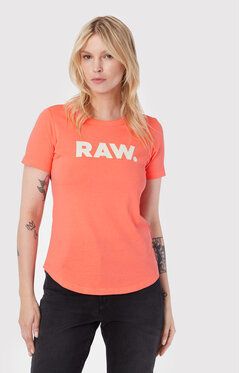 G-Star Raw Tričko Raw. D21226 -107-D159 Oranžová Slim Fit
