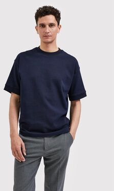 Selected Homme Tričko Corton 16085663 Tmavomodrá Oversize