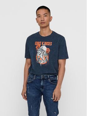 Only & Sons Tričko Guns N' Roses 22018622 Tmavomodrá Regular Fit