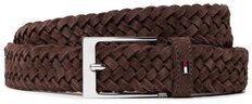 Tommy Hilfiger Pánsky opasok Layton Braided 3.5 AM0AM09409 Hnedá