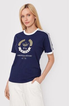 adidas Tričko Crest Graphic HL6555 Tmavomodrá Regular Fit