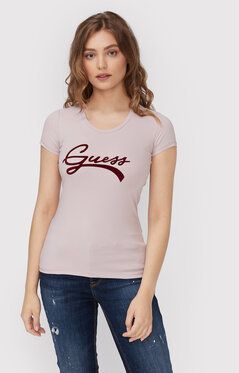 Guess Tričko W2BI66 J1311 Fialová Regular Fit