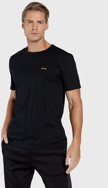 Boss Tričko Curved Logo 50469045 Čierna Regular Fit