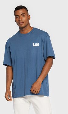Lee Tričko Logo L68ZFQ54 Modrá Loose Fit