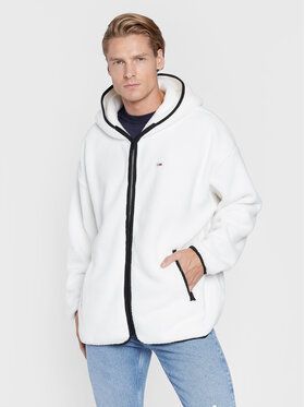 Tommy Jeans Fleecová mikina Collegiate Sherpa DM0DM15290 Biela Regular Fit