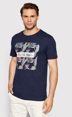 Jack&Jones Tričko Coastal 12200411 Tmavomodrá Regular Fit