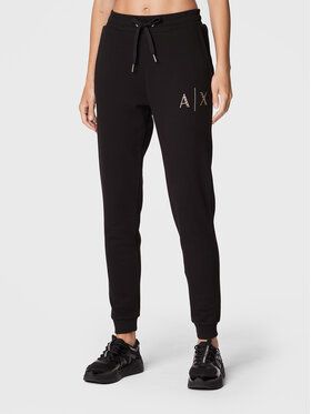 Armani Exchange Teplákové nohavice 6LYPAG YJ5TZ 1200 Čierna Regular Fit