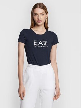 EA7 Emporio Armani Tričko 8NTT66 TJFKZ 1554 Tmavomodrá Slim Fit