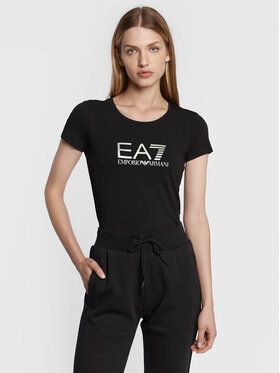 EA7 Emporio Armani Tričko 8NTT66 TJFKZ 0200 Čierna Slim Fit