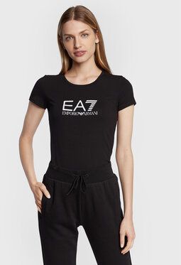 EA7 Emporio Armani Tričko 8NTT66 TJFKZ 1200 Čierna Slim Fit