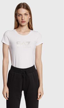 EA7 Emporio Armani Tričko 8NTT66 TJFKZ 0101 Biela Slim Fit