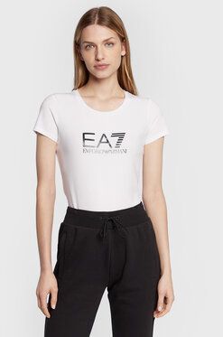 EA7 Emporio Armani Tričko 8NTT66 TJFKZ 0102 Biela Slim Fit