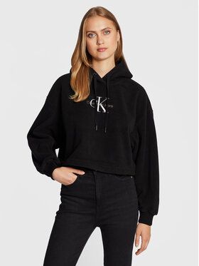 Calvin Klein Jeans Fleecová mikina J20J219762 Čierna Relaxed Fit