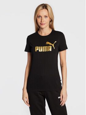 Puma Tričko Essentials+ Metallic Logo 848303 Čierna Regular Fit