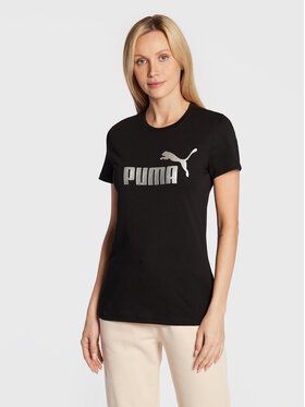 Puma Tričko Essentials+ Metallic Logo 848303 Čierna Regular Fit