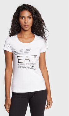 EA7 Emporio Armani Tričko 6LTT27 TJDLZ 1100 Biela Regular Fit