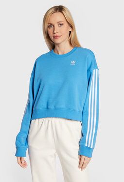 adidas Mikina Allover Print HN3641 Modrá Relaxed Fit