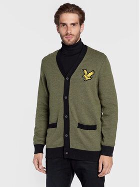 Lyle & Scott Kardigán Block Marl KN1720V Zelená Regular Fit