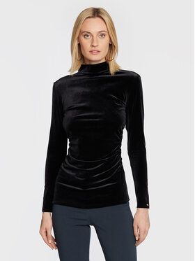 Nissa Blúzka TOP13434 Čierna Slim Fit