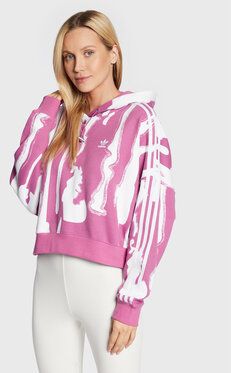 adidas Mikina THEBE MAGUGU HK5196 Fialová Relaxed Fit