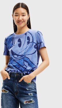 Desigual Tričko DISNEY Mickey Modrá Regular Fit