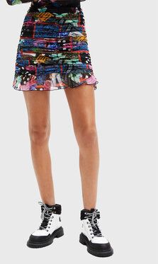 Desigual Mini sukňa MONSIEUR CHRISTIAN LACROIX Party 22WWFK04 Farebná Slim Fit