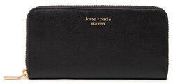 Kate Spade Veľká dámska peňaženka Monogram Saffiano Leather Zip Ar K8917 Čierna