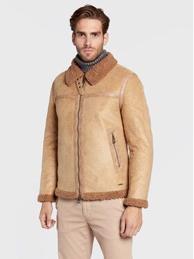 Guess Zimné bundy Shearling M2BL33 WEZA2 Hnedá Regular Fit